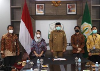 Gubernur Bahas Implementasi MoU Helnsinki Bersama Staf Kepresidenan