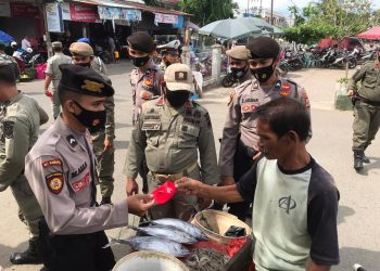 Cegah Penyebaran Covid 19, Tim Gabungan Polri, TNI bersama Satpol PP/WH Aceh  Tingkatkan Pengawasan Prokes