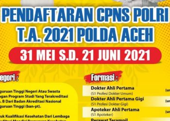 Polda Aceh Buka Pendaftaran CPNS Polri