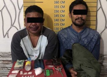 Dua Pemuda ditangkap Sat Res Narkoba Polres Langsa, Amankan 12 Paket Sabu Seberat 42,90 Gram