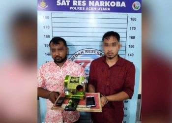 Polisi Tangkap Dua Tersangka Pengedar  Sabu di Lhoksukon, 1,01 kg Sabu Disita