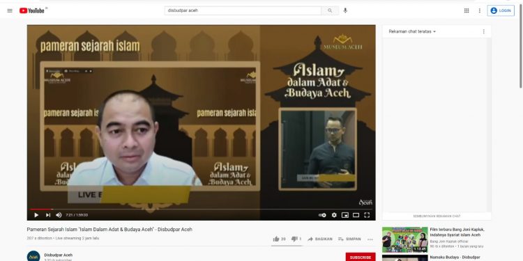 Disbudpar Aceh Menggelar Pameran Sejarah Islam Secara Virtual