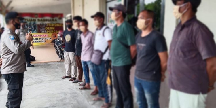 Tujuh Juru Parkir Liar di Boyong Ke Malpores, Dalam Operasi Premanisme Polres Aceh Utara