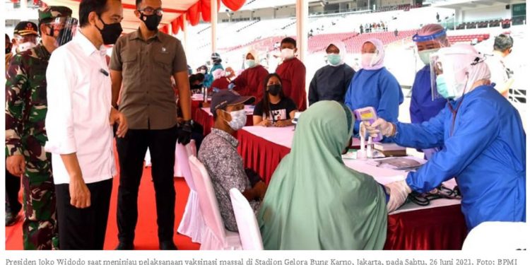 Pemerintah Menargetkan Penyuntikan Dua Juta Dosis Vaksin Pada Bulan Agustus Mendatang