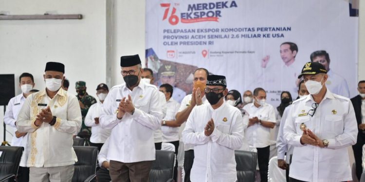 Gubernur Aceh Ikuti Pelepasan Ekspor Kopi Arabika Gayo ke USA Bersama Presiden Jokowi
