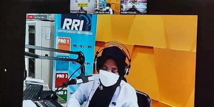 Kapolresta Banda Aceh Bersama Pasi Intel Kodim 0101 Aceh Besar Zoom Meeting Dengan RRI Banda Aceh