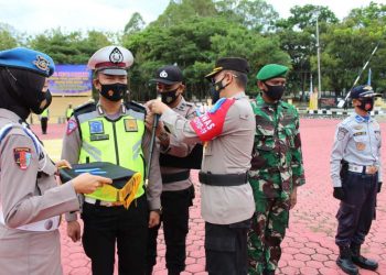 Kapolres Aceh Besar Pimpin Apel Gelar Pasukan Patuh Seulawah 2021