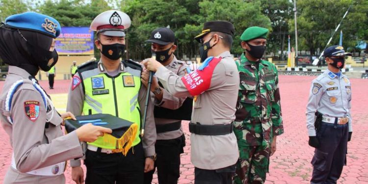 Kapolres Aceh Besar Pimpin Apel Gelar Pasukan Patuh Seulawah 2021