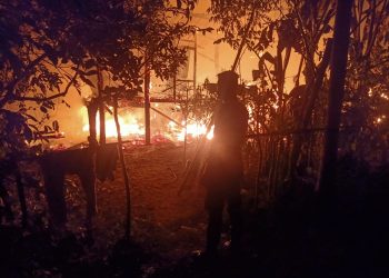 Api Musnahkan Rumah Panggung Milik Ilyas di Tanah Luas