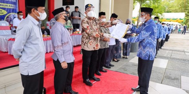 Sekda Aceh Antar Langsung SK Kenaikan Pangkat ASN Simeulue