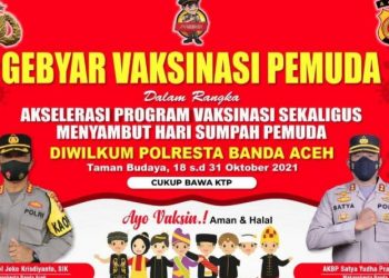 Sambut Hari Sumpah Pemuda, Polresta Banda Aceh Gelar Vaksinasi Selama Dua Pekan