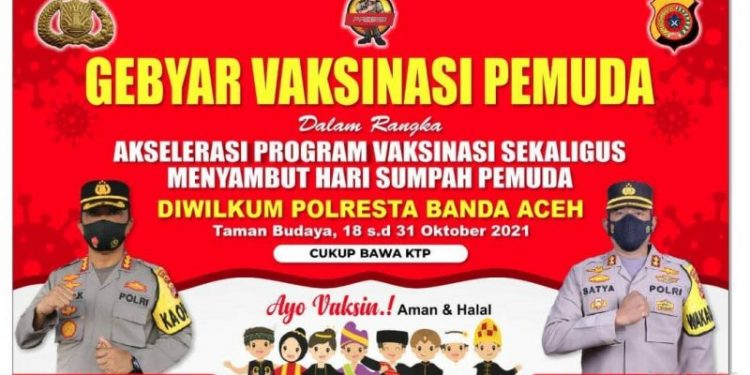 Sambut Hari Sumpah Pemuda, Polresta Banda Aceh Gelar Vaksinasi Selama Dua Pekan