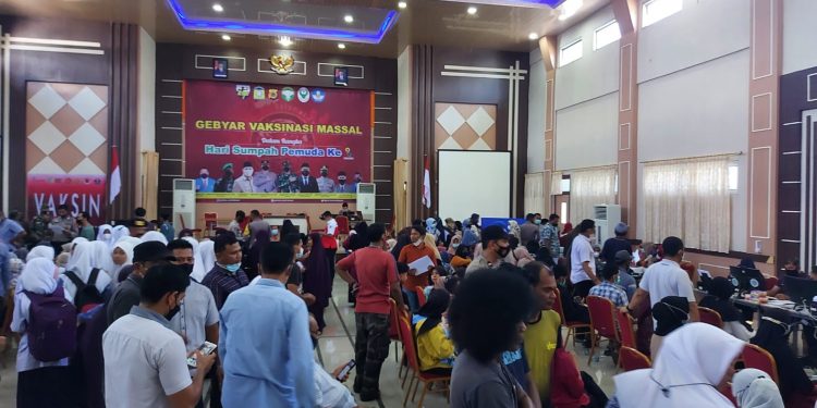 Antusias Vaksin Massal Hari Sumpah Pemuda, Ketua KNPI Aceh Sampaikan Harapan