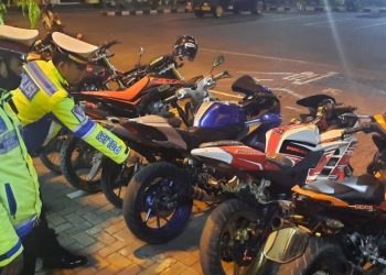 Satlantas Polresta Banda Aceh Kembali Amankan 18 Unit Motor Knalpot Brong