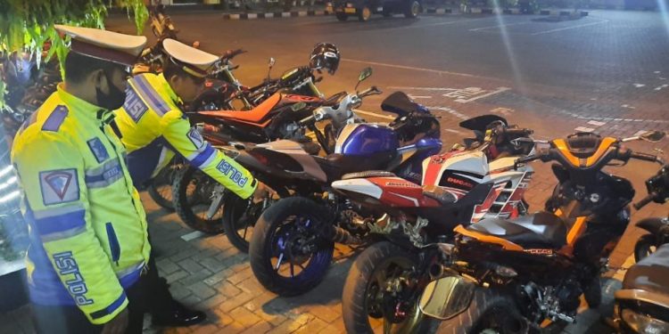 Satlantas Polresta Banda Aceh Kembali Amankan 18 Unit Motor Knalpot Brong