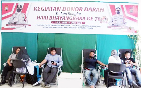Donor Darah HUT Ke-76 Bhayangkara, Polda Aceh Kumpulkan Darah 2.104 Kantung