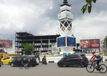 Begini Kondisi Bundaran Lambaro Aceh Besar Saat Balap Sepeda Tour De Aceh 2023. 12 Maret 2023