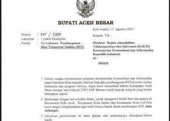 Respon Permintaan Pj Bupati Aceh Besar, Kemen Kominfo Bangun BTS di Gampong Data Cut