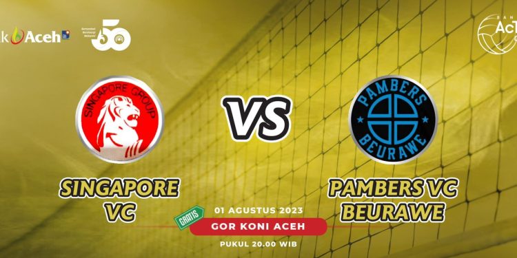 Turnamen Volly Bank Aceh Action Cup 2023 Pambers VC Hadapi Singapore VC di Final Live di Youtube Bankacehofficial