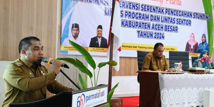 Pj Bupati Aceh Besar Pimpin Rapat Intervensi Serentak Pencegah Stunting
