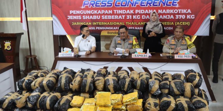 Polda Aceh Berhasil Ungkap Peredaran 31 Kg Sabu Jaringan Internasional