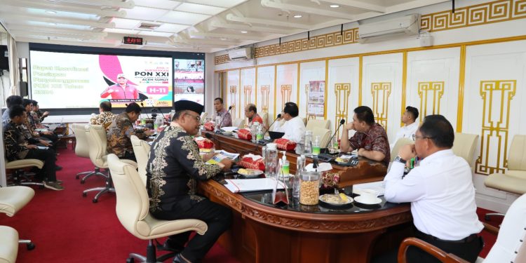 Penjabat Gubernur Safrizal Paparkan Kesiapan Pelaksanaan PON Ke Mendagri