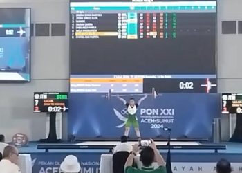 Antusiasme Tinggi, GOR Angkat Besi Seuramoe Dipadati Penonton saat Pertandingan PON XXI