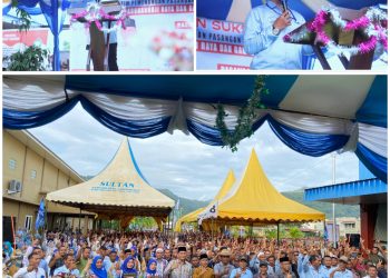 Pengukuhan Tim Pemenangan MANIS Labuhan Haji Raya, Dibanjiri Ribuan Massa