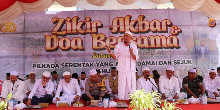 Polresta Banda Aceh Gelar Zikir Akbar dan Doa Bersama untuk Pilkada Damai 2024