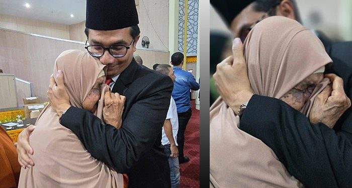 Irwansyah Peluk Ibunda Usai Pimpin Rapat Paripurna Pertama