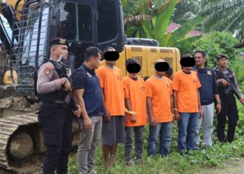 Polisi Tangkap 5 Pelaku Penambangan Ilegal di Nagan Raya