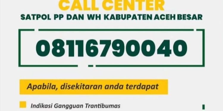 Satpol PP dan WH Aceh Besar Luncurkan Call Center untuk Pengaduan Masyarakat