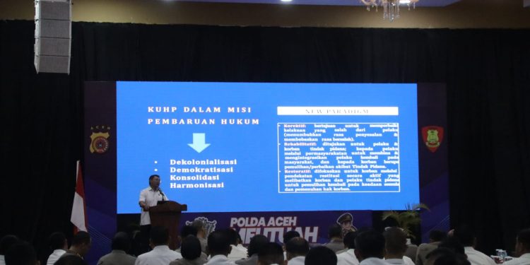 Polda Aceh Gelar Sosialisasi KUHP, KUHAP, dan Penyesuaian Pidana Baru