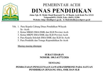 Disdik Aceh Batasi Penggunaan Gawai di SMA, SMK, dan SLB