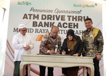 Bank Aceh Resmikan ATM Drive Thru di Kawasan Strategis Taman Kota Banda Aceh