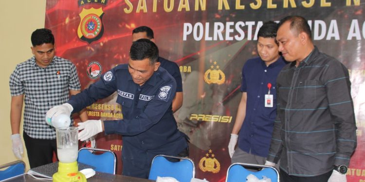 Polresta Banda Aceh Musnahkan Barang Bukti Hampir 2 Kilogram Narkotika Jenis Sabu