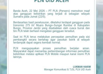 Listrik Aceh Masih Padam Meski PLN Klaim Gangguan Sumatra Berhasil Diatasi