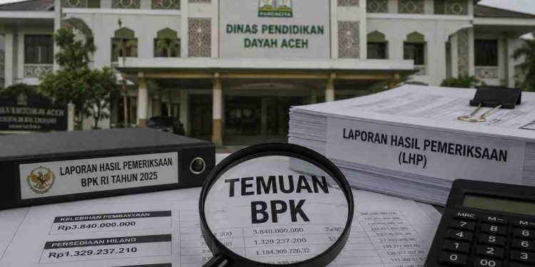 BPK Temukan Kelebihan Bayar Rp3,84 Miliar di Dinas Dayah Aceh, Persediaan Hilang Rp1,32 Miliar