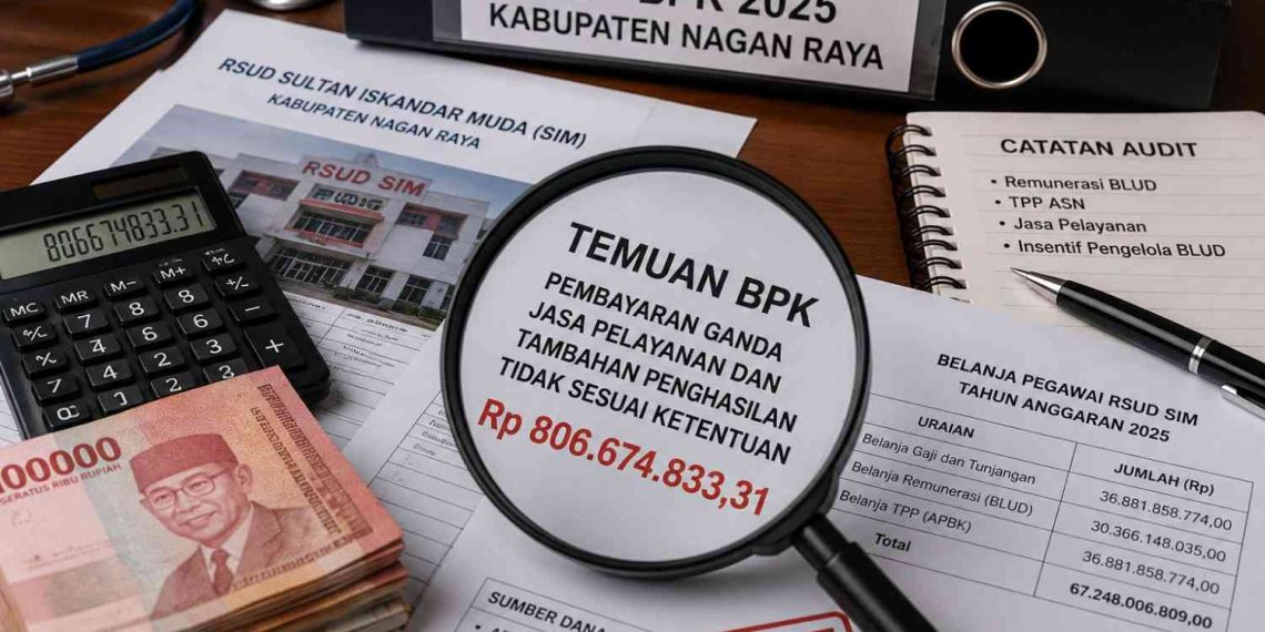 BPK Soroti RSUD SIM Nagan Raya, Dugaan Pembayaran Ganda dan Tunjangan Tak Sesuai Aturan Rugikan Daerah Rp806 Juta