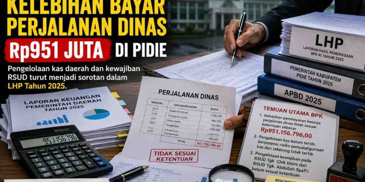 BPK Temukan Kelebihan Bayar Perjalanan Dinas Rp951 Juta di Pidie