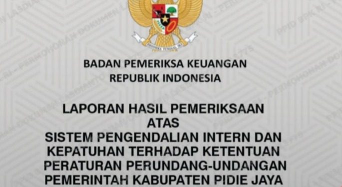 Di Balik Opini WTP, BPK Catat Beban Tagihan Belanja Rp95,76 Miliar di Pidie Jaya