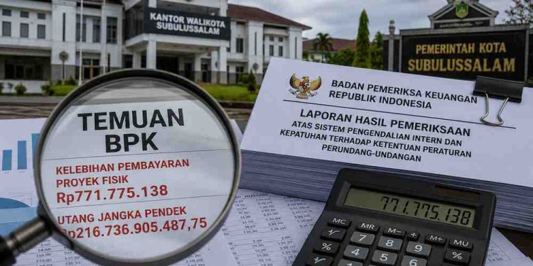 BPK Soroti Utang Jangka Pendek Rp216,7 Miliar, Proyek Fisik di Subulussalam Kelebihan Bayar Ratusan Juta