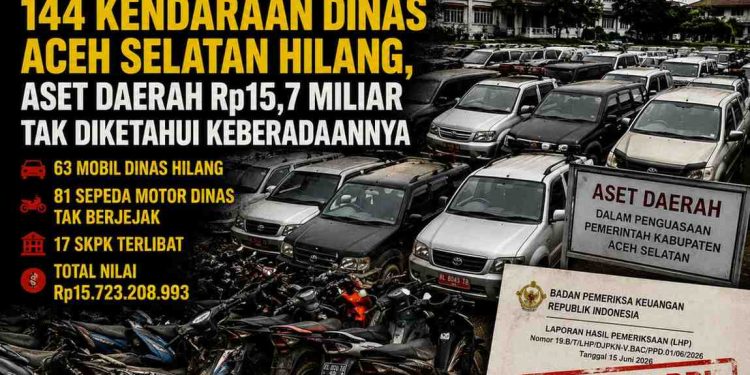 144 Kendaraan Dinas Hilang, BPK Sorot Amburadulnya Pengelolaan Aset Aceh Selatan