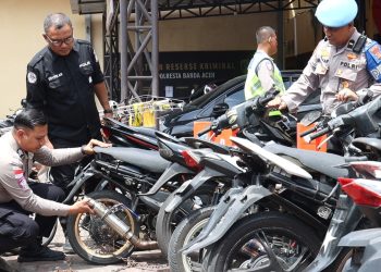 Polresta Banda Aceh Sita 80 Motor Knalpot Brong, Balap Liar Jadi Sasaran Utama