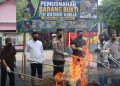 Musnahkan Barang Bukti Ganja, Kapolres Aceh Selatan Tegaskan Komitmen Berantas Narkotika