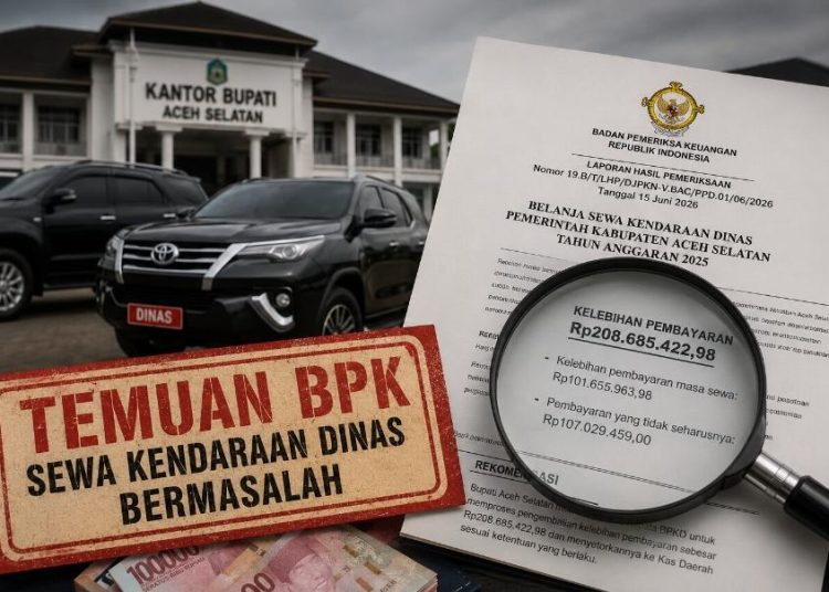 BPK Sorot Sewa Mobil Dinas Aceh Selatan: Kendaraan Istri Bupati dan “Kantor Jakarta” Ikut Dibayar APBK