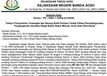 Kejari Banda Aceh Terima Tersangka Kasus Dugaan Penyalahgunaan Solar Subsidi